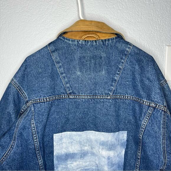 Timberland Weathergear Denim Trucker Men Jean/Suede Jacket 90’ Style Size Large - Picture 6 of 14